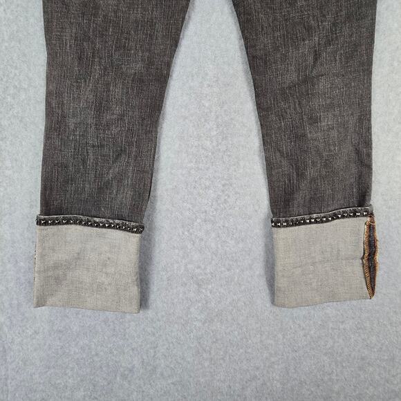 Allen B. by Allen Schwartz Jeans Womens Size 27 Cropped Gray Wash Cuffed Hem - Picture 8 of 16